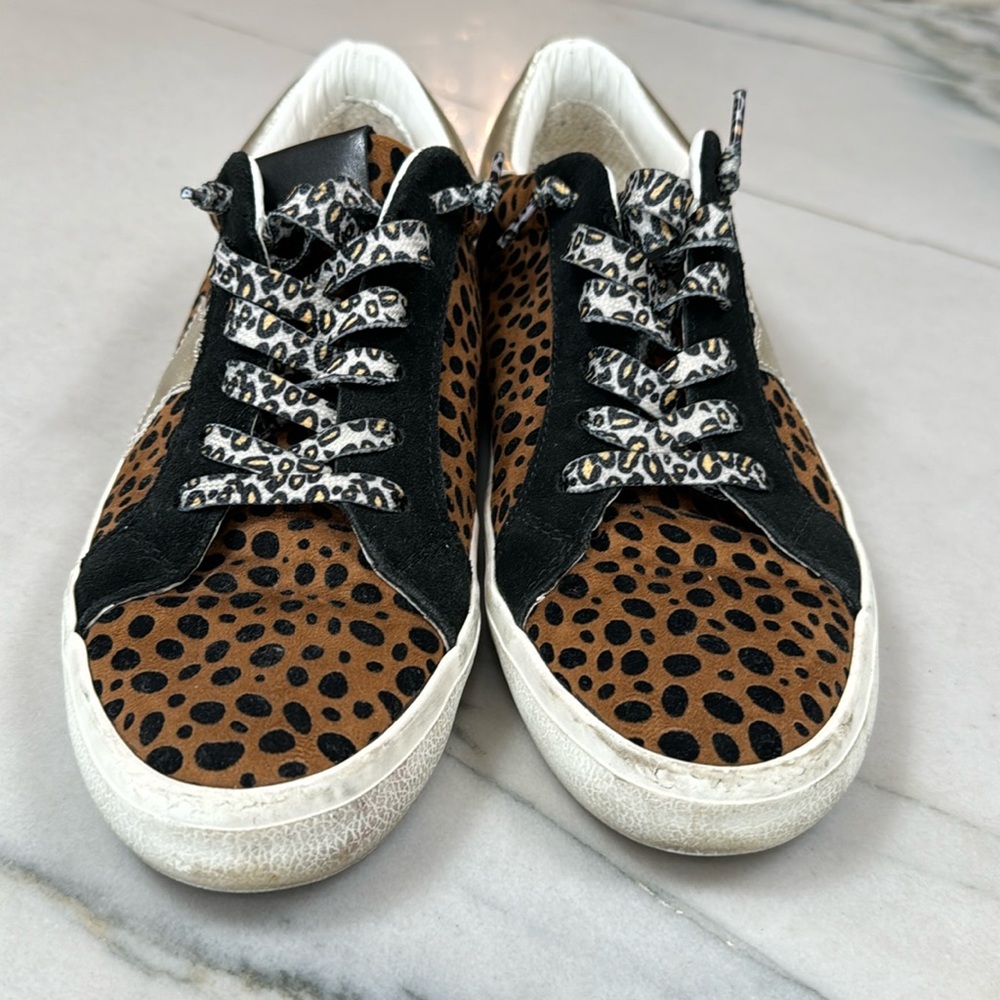 Steve Madden Philosophy Leopard Multi Sneakers size 8.5 (Distressed look)